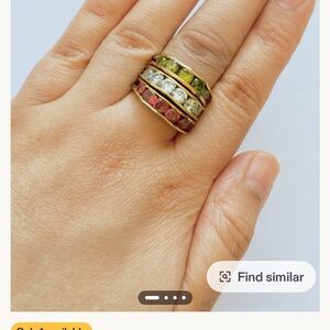 Red Quartz 22k GP Bronze Stacking Ring size 7.5